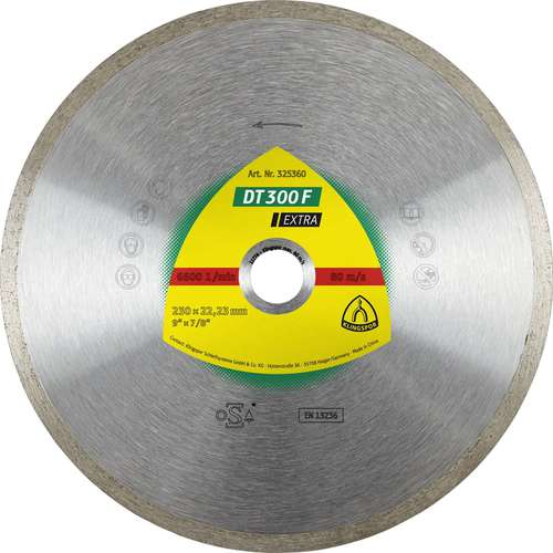 Фото товара "DT300F Алмазный диск по кафелю и керамике, ø 200х1,9х30 мм, - 1 шт/уп. DT/EXTRA/DT300F/S/200X1,9X30/25,4/GR/7"
